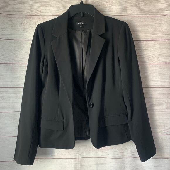 Apt. 9 Black Blazer Jacket Button Closure Size 4 - Picture 2 of 13
